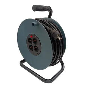 EU Cable Reel 4 Way Socket-Outlets, 50 meters 3x1.5mm2 PVC cable