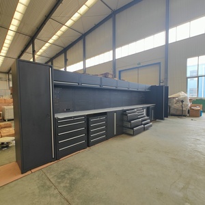 طاولة عمل من الفولاذ المقاوم للصدأ للخدمة الشاقة خزانة أدوات تخزين معدنية احترافية لمرآب الورشة - Product Image 2