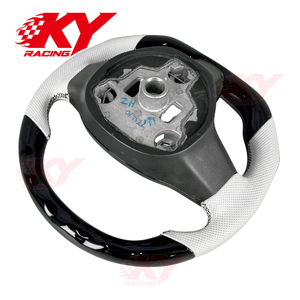 Volant sport en cuir noir piano et fibre de carbone personnalisé pour Tesla Model 3, Model Y, Model S et Model X - Product Image 4