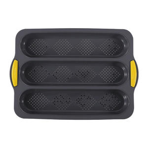 الأكثر مبيعاً قالب خَبز من السيليكون ، قالب خبز فرنسي ، قالب خبز صغير من السيليكون ، وعاء خَبز بثلاث فتحات - Product Image 6