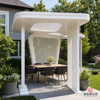 Pergola moderne en verre trempé à lames orientables, toit à lames réglables, revêtement poudré, protection solaire extérieure pour jardin, hôtel, patio, terrasse