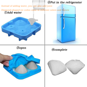 Mùa Hè Nóng Bán 4 Lưới Kim Cương Hình Dạng <span class=keywords><strong>Ice</strong></span> <span class=keywords><strong>Cube</strong></span> Khay Cho Whiskey Tùy Chỉnh Silicon <span class=keywords><strong>Ice</strong></span> <span class=keywords><strong>Cube</strong></span> Khay Nhiều Màu <span class=keywords><strong>Ice</strong></span> Cream Maker - Product Image 3