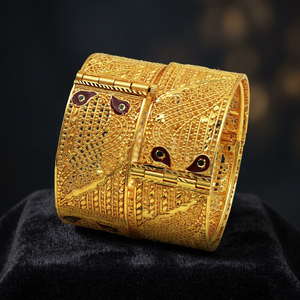 Bracelet Kada de mode plaqué or de teinture en gros, bracelet Kada traditionnel, bracelet Kada en or en laiton, bijoux indiens remplis d'or de teinture. - Product Image 5