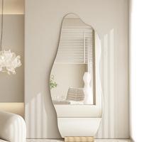 Miroir pleine longueur sur pied, moderne, durable, personnalisable, de forme irrégulière, style célébrité internet, pour chambre de fille