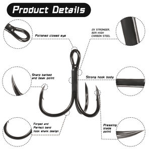 바다 낚시를위한 고탄소강 4X 강력한 고음 후크 미끼 기술 및 저음 대상 종 - Product Image 2