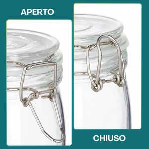 Glass <b>Jars</b> 1 Litre Airtight Clip Closure <b>For</b> Preserves <b>Jams</b> Biscuits Storage - Product Image 5
