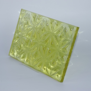 Panneau de verre décoratif stratifié en résine à motif de bulles jaune clair personnalisé pour hôtel, restaurant et décoration de cloisons intérieures - Product Image 2