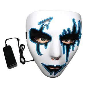 Lihat gambar yang lebih besar bagikan DevilFace Melbourne Shuffle Halloween EL Light Up Mask Masquerade Topeng Halloween