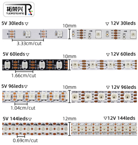 <span class=keywords><strong>Tira</strong></span> de Luces <span class=keywords><strong>LED</strong></span> Personalizada WS2812B WS2811 WS2815 5050, <span class=keywords><strong>5V</strong></span> 12V 24V RGB Rgbw Rgbww RGBIC IP65/IP67/IP68, <span class=keywords><strong>Tira</strong></span> <span class=keywords><strong>LED</strong></span> Impermeable - Product Image 2