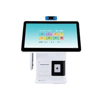 Sistema POS Táctil Combinado con Impresora de Recibos y Escáner de Códigos, Pantalla Táctil Capacitiva Dual con Bluetooth/Wi-Fi 6, Garantía de 3 Años
