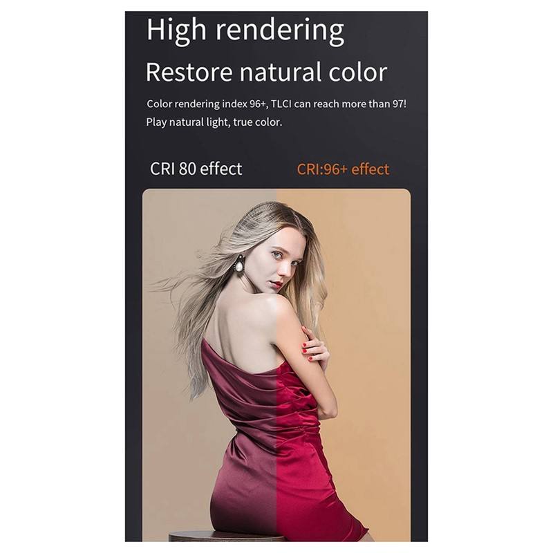 Hongdak Dual Color Temperature COB Photography Light 80W Professional LED Video Light Portable Lampshade Handheld Fill Light