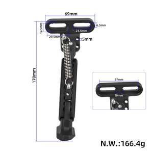 Ulip 17 CM Noir – Béquille réglable allongée avec trous de montage latéraux biseautés pour trottinette électrique – Support de pied / Repose-pieds - Product Image 2
