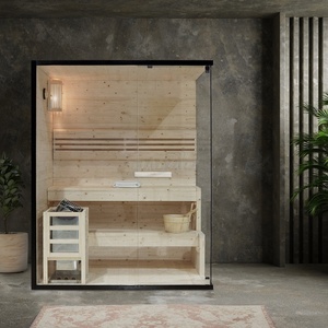 <span class=keywords><strong>Cabine</strong></span> <span class=keywords><strong>de</strong></span> sauna traditionnelle <span class=keywords><strong>en</strong></span> <span class=keywords><strong>bois</strong></span> massif pour 1 à 2 personnes avec poêle électrique, sauna sec intérieur pour la maison, le <span class=keywords><strong>jardin</strong></span> et le spa - Product Image 1