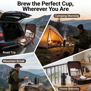Moderno Set de Café Portátil para Viajes al Aire Libre con Molinillo Manual de Metal y Estuche, Acero Inoxidable Ecológico, Fácil de Usar - Product Image 2