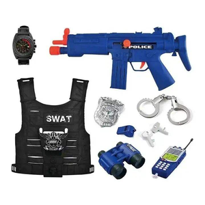 Ensemble de jeu en plastique pour la <span class=keywords><strong>police</strong></span>, accessoires de déguisement, jouet de jeu, costume de policier, chapeau, lunettes de soleil, menottes pour Halloween, accessoires de cravate - Product Image 4