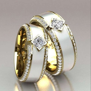Set di Anelli Unisex per Coppie con Accento in Resina, Accessorio alla Moda per Proposte, Matrimoni e Feste, Regalo - Product Image 1