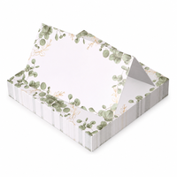 Marque-places pliés en papier à motif floral moderne et simple pour l'agencement des tables de mariage et la décoration des tables de buffet de banquet