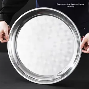 Yolecen Thép Không Gỉ Thái Phong Cách Nho Tấm Cổ Điển Khay Lớn Cho Hộ Gia Đình Nhà Hàng Đảng Dày Món Ăn Món Ăn Tấm - Product Image 3