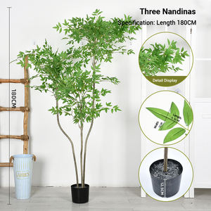 أشجار الخيزران الاصطناعية الصغيرة مع وعاء بما في ذلك جنوب هولي الذهبي الأرجواني الأخضر أصناف زخارف بلاستيكية في الهواء الطلق - Product Image 6