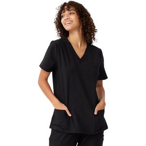 Floralhue Women's V-Neck Scrub Top With 4 Pockets Breathable Medical Uniform Hospital Use Cotton Blend Knitted Fabric - Product Image 2