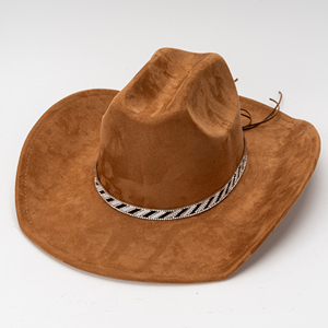 Sombrero de Vaquero Occidental Retro de Lujo, Unisex, de Ala Ancha, para Viajes al Aire Libre, Fiestas, Uso en Todas las Estaciones, con Banda de Diamantes de Imitación - Product Image 3