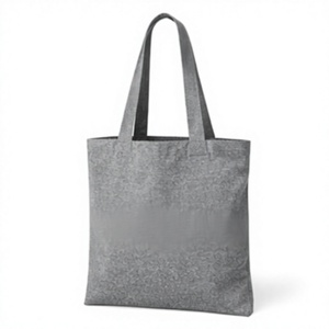 Bolsa de compras de lona de algodón con impresión de logotipo personalizada, plegable, resistente, reutilizable, con asas, para regalos. - Product Image 4