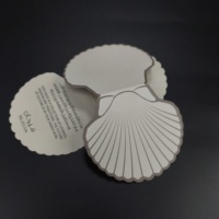 Cartes personnalisées découpées en forme de coquille, imprimées en couleur, gaufrées et pliables ; Idéales pour les affaires, les mariages et les invitations.