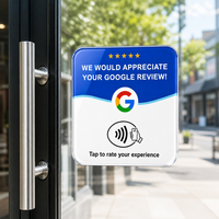 Carte NFC en acrylique personnalisée pour avis Google, autocollant de table étanche, code QR pour avis et commentaires sur les réseaux sociaux professionnels