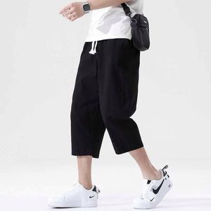 Short d'été <span class=keywords><strong>en</strong></span> coton et <span class=keywords><strong>lin</strong></span> <span class=keywords><strong>pour</strong></span> hommes, pantalon capri grande taille, pantalon de sport ample et décontracté, pantalon de plage léger et droit - Product Image 3