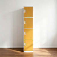 Armoire de rangement modulaire en acier à 4 niveaux, grande capacité, design moderne, verrouillable, pour maison, bureau, salle de sport, école - Hengli