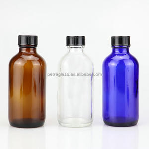 Flacone in Vetro Trasparente Blu per Cosmetici, Vuoto, 15ml 30ml 60ml 120ml 240ml 480ml 1000ml, con Tappo in Bakelite - Product Image 2