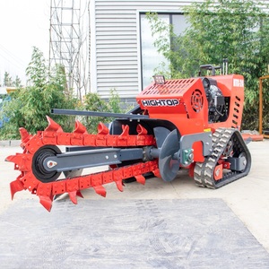 Htc-24 Hydraulic Trencher <b>Machine</b> Mini <b>Walk</b>-behind Crawler Chain - Product Image 2