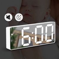 Réveil Miroir LED Haute Qualité, Nouveau Design, Horloge de Table Digitale Tendance pour Chambre avec Calendrier