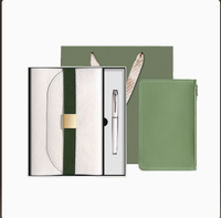 Ensemble cadeau d'entreprise personnalisé avec logo imprimé en sérigraphie, carnet de notes en cuir PU de qualité supérieure, stylo, matériaux multifonctions, Wisteria