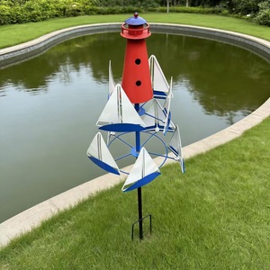 Venta al por mayor de fábrica: Moderna escultura de metal para exteriores, molino de viento, adorno giratorio para jardín, patio o terraza. - Product Image 6