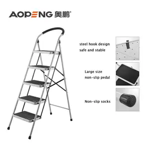 High-tech Enterprise Steel Step Ladder 5 Steps Customized Step Ladder Folding