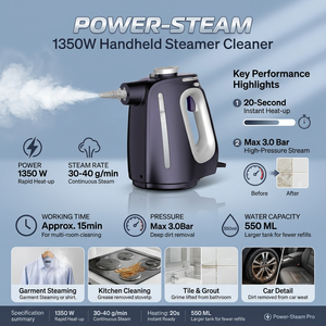 <span class=keywords><strong>Nettoyeur</strong></span> <span class=keywords><strong>Vapeur</strong></span> Professionnel Portable Haute Pression 1350W <span class=keywords><strong>pour</strong></span> Tapis, <span class=keywords><strong>Rideaux</strong></span>, Tissus et Canapés – Hygiène Profonde – Grande Puissance de <span class=keywords><strong>Vapeur</strong></span> - Product Image 5