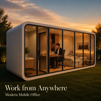 VESUNNO Maison Modulaire de Luxe en Conteneur avec Murs en Verre - Hôtel Portable, Mini-Maison, Capsule Spatiale, Pod de Construction