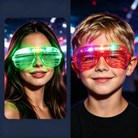 Lunettes à volets LED multicolores lumineuses, clignotantes, en plastique, pour fêtes, raves, clubs, anniversaires, carnavals - Vente chaude