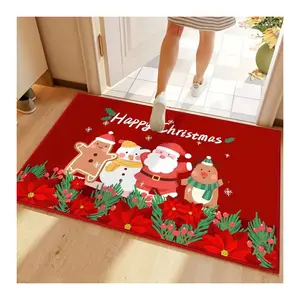 custom design door mat Christmas style carpet faux cashmere carpet for doorway entrance mat for kitchen balcony