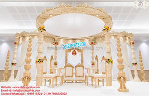 Elegante Gujarati boda Paisley Mandap mejor madera Paisley boda Mandap decoración nuevo estilo abierto madera boda Mandap Atlanta Reino Unido - Product Image 2