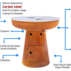 Corten-Parrilla de barbacoa de acero, mesa de barbacoa de metal - Product Image 5