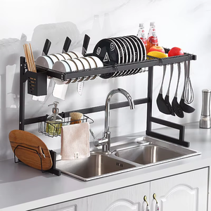 Nuevo estante <span class=keywords><strong>de</strong></span> almacenamiento negro, <span class=keywords><strong>escurridor</strong></span> <span class=keywords><strong>de</strong></span> <span class=keywords><strong>platos</strong></span>, <span class=keywords><strong>escurridor</strong></span> <span class=keywords><strong>de</strong></span> <span class=keywords><strong>platos</strong></span> <span class=keywords><strong>de</strong></span> 2 niveles <span class=keywords><strong>de</strong></span> plástico <span class=keywords><strong>de</strong></span> cocina inoxidable, estante <span class=keywords><strong>de</strong></span> secado - Product Image 2