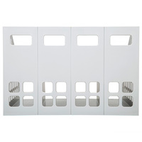 Organizador de Archivos de Escritorio de Plástico con 4 Compartimentos, Porta Revistas Vertical, Clasificador de Libros de Escritorio para Almacenamiento de Documentos de Oficina y Escuela