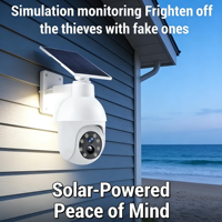 Caméra de sécurité factice solaire extérieure, fausse caméra avec détecteur de mouvement, facture d'électricité zéro, projecteur LED étanche IP65
