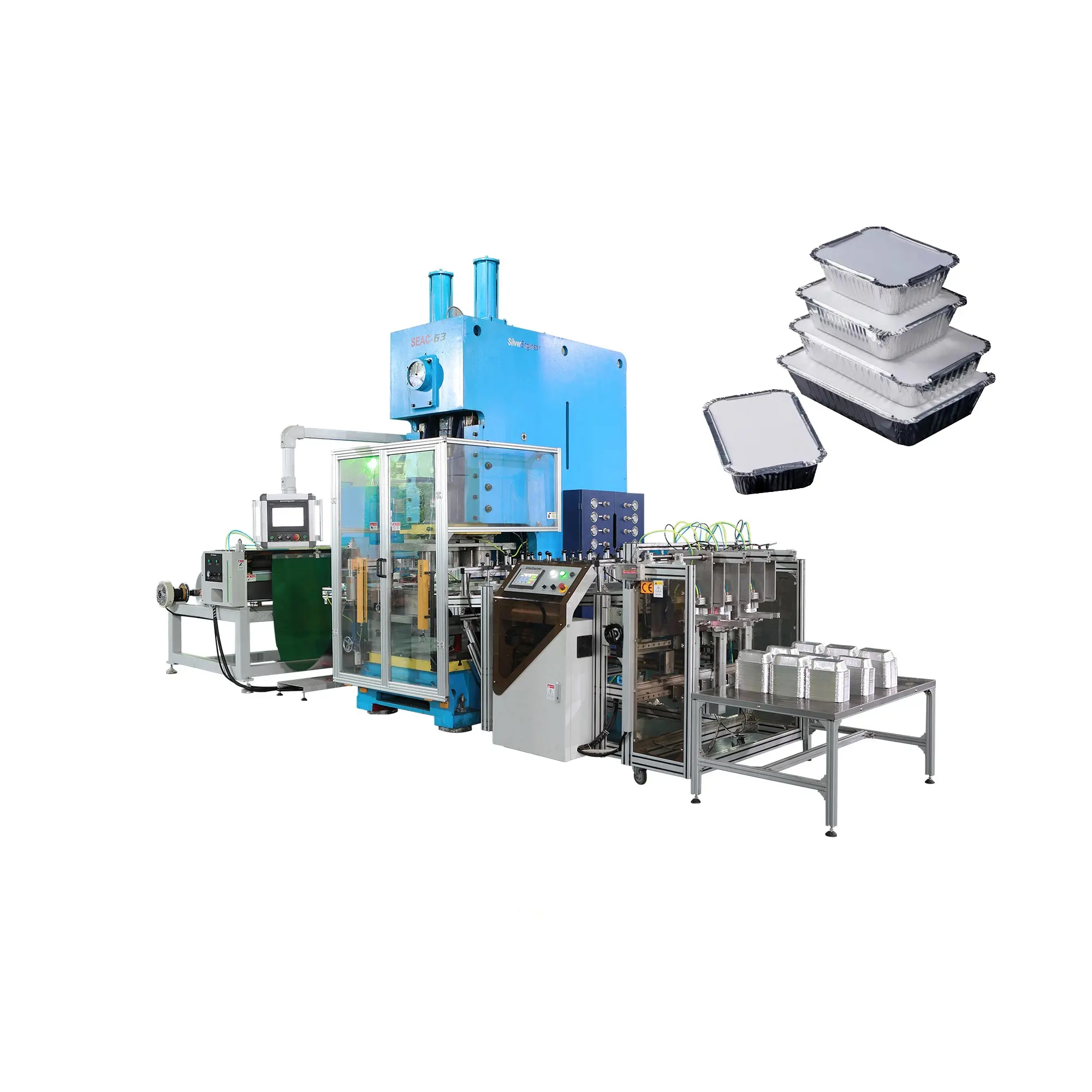 Small quick production of disposable aluminium foil food tray equipment aluminum foil container making machine