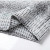 Fabricant de tricots OEM, conception personnalisée, pull en maille pour homme, couleur dégradée, manches longues, col rond, pull en mohair pour homme