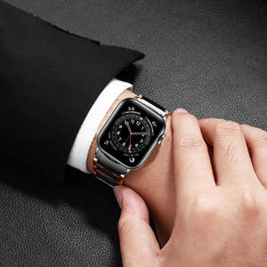 Eraysun Bracelet de montre personnalisé en acier inoxydable Bracelets de montre en céramique pour <span class=keywords><strong>Apple</strong></span> <span class=keywords><strong>Watch</strong></span> Series 7 6 <span class=keywords><strong>5</strong></span> 4 3 2 Business Wrist Strap - Product Image 5