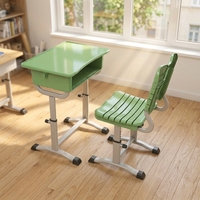 Meubles de classe scolaire modernes en métal robuste, bureau et chaise avec rangement ventilé pour la formation