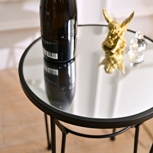 INNOVA Industrial Design <b>Style</b> Black Metal Glass Nesting Coffee <b>Table</b> Durable Easy Assembly Modern Home Living Room Furniture - Product Image 5